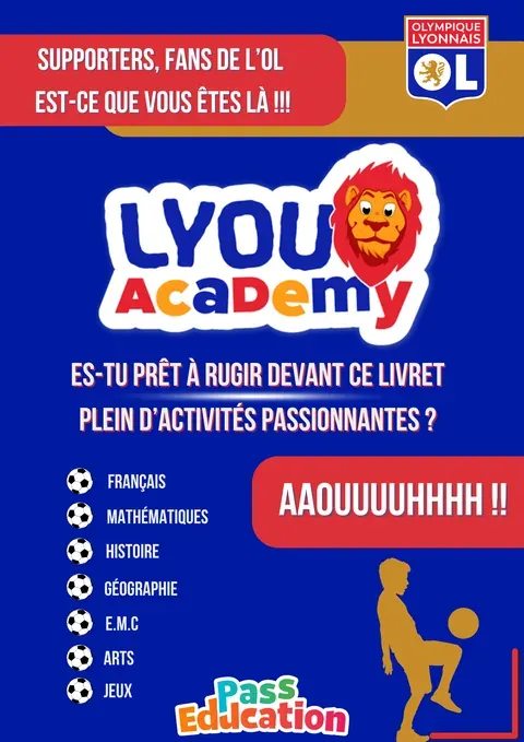 Couverture du livret pédagogique Lyou Academy de l’Olympique Lyonnais