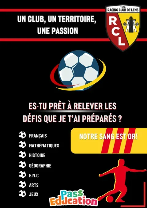 Couverture du livret pédagogique du Racing Club de Lens