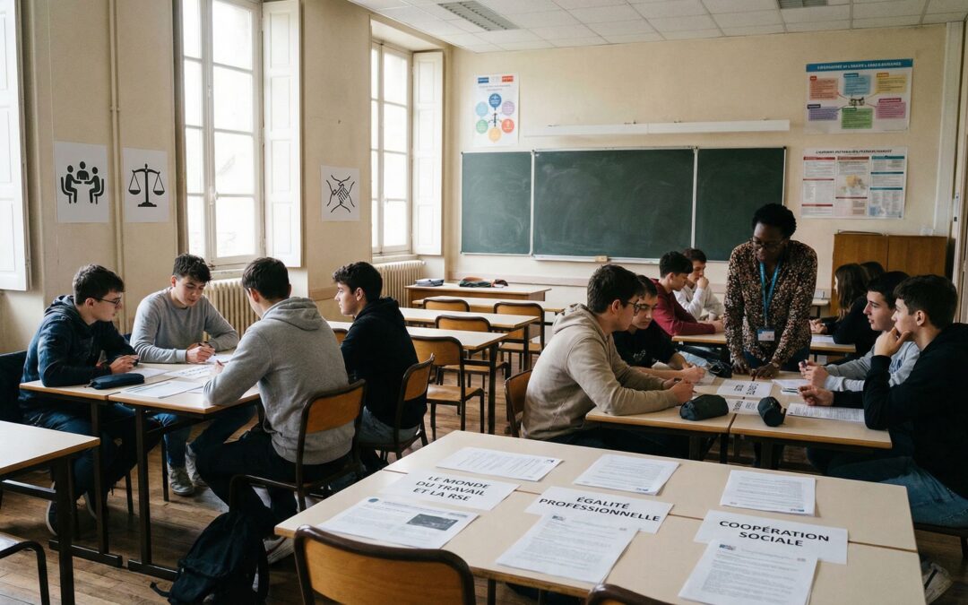 Concevoir des supports pédagogiques sur le travail : méthodes, contraintes scolaires et enjeux RSE