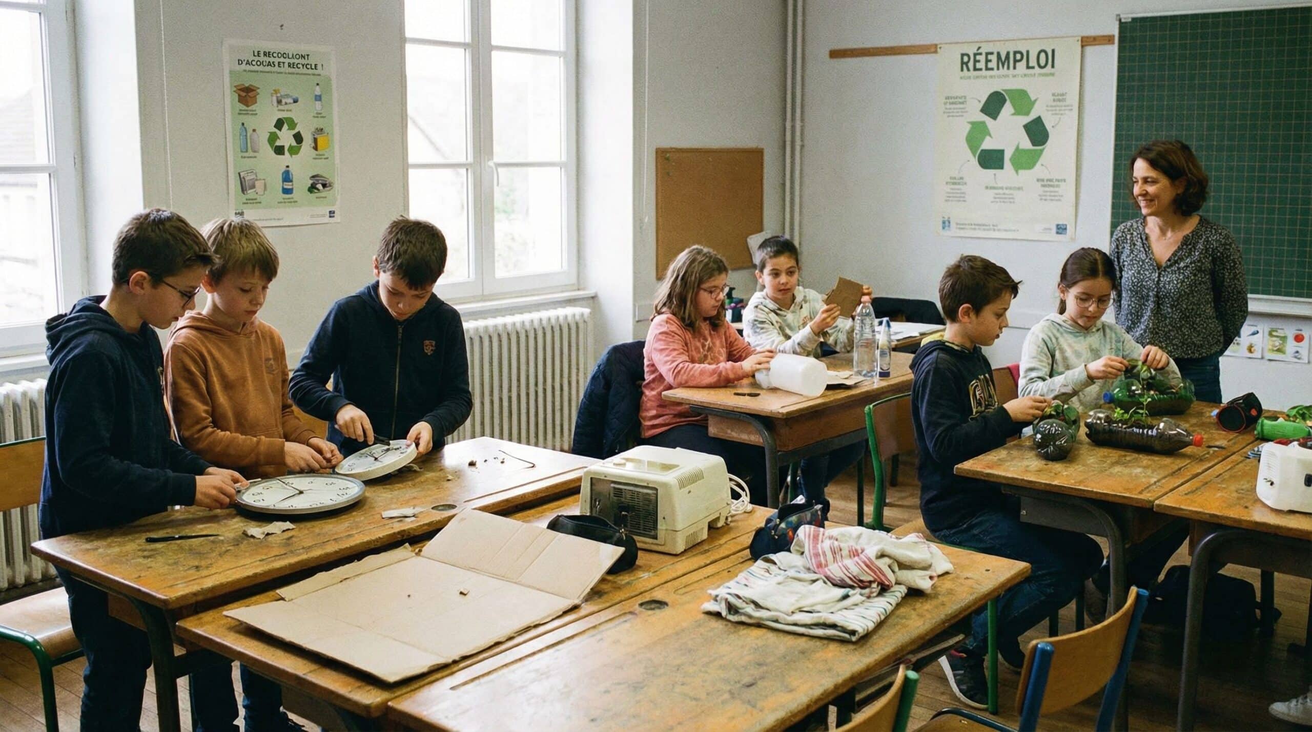 Réemploi et réutilisation expliqués aux élèves