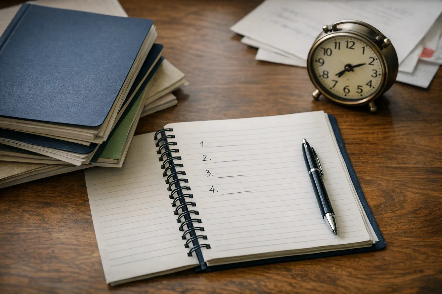 Enseignant préparant une séance : cahier ouvert avec objectifs d'apprentissage et supports de cours
